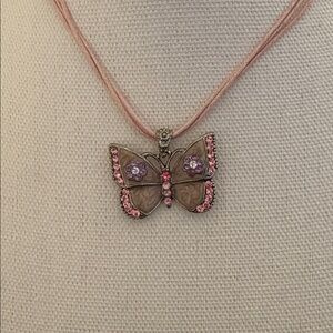 Pink Butterfly Necklace